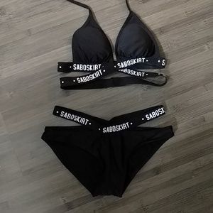 Sabo skirt black bikini set